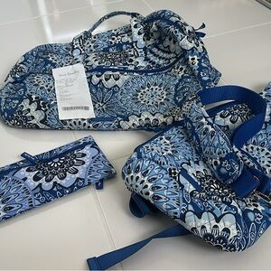Vera Bradley Blue Travel Bag Set